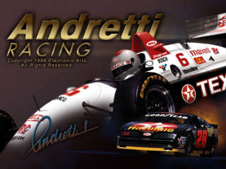 Andretti Racing title screen for Playstation
